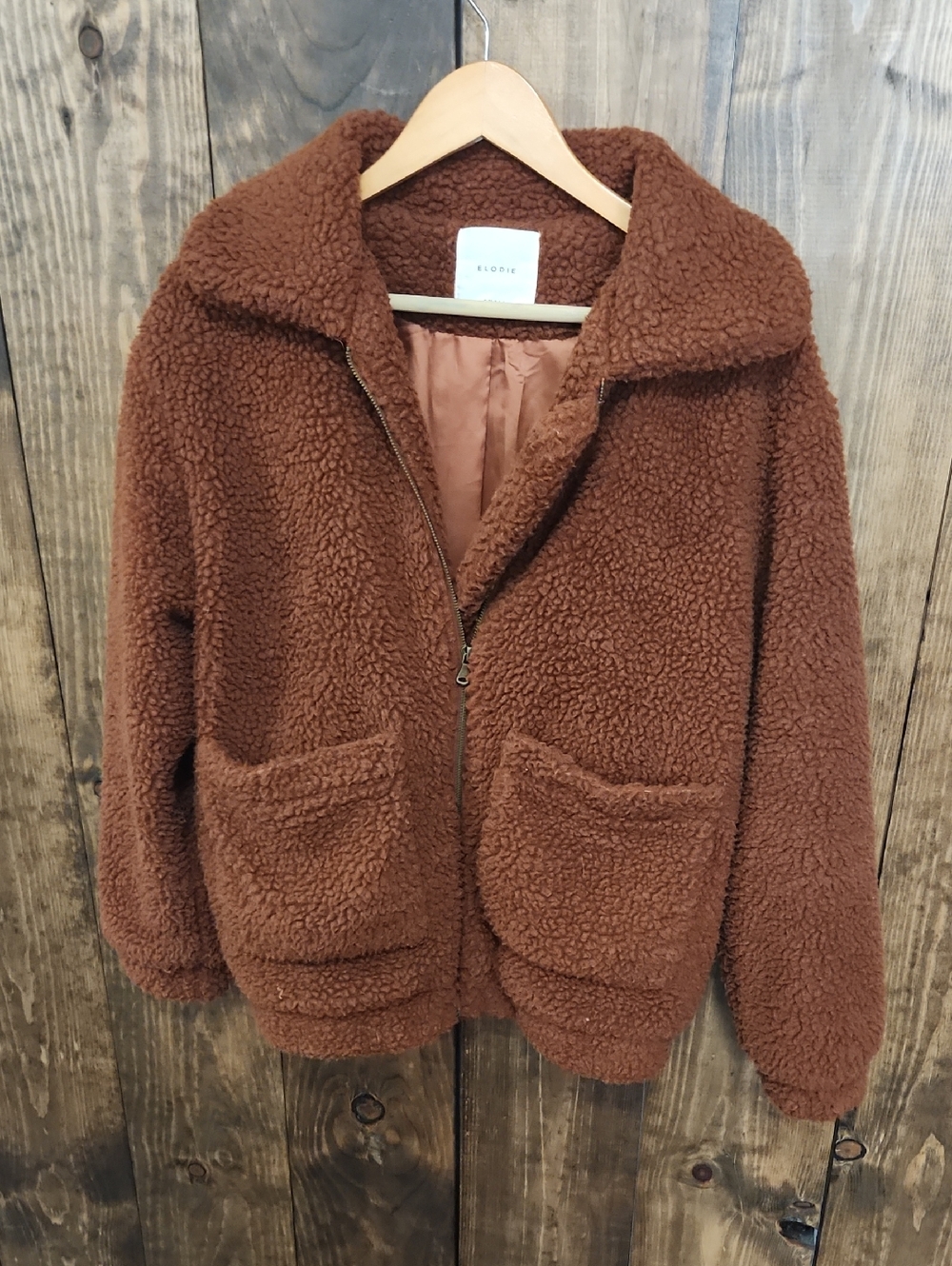 Elodie Rust Brown Teddy Jacket